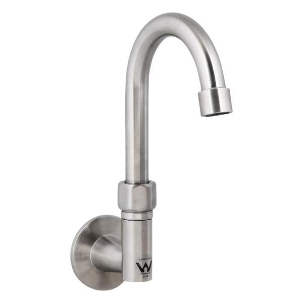 3monkeez Stainless Steel Wall Elbow with 7-inch Gooseneck Swivel Spout
