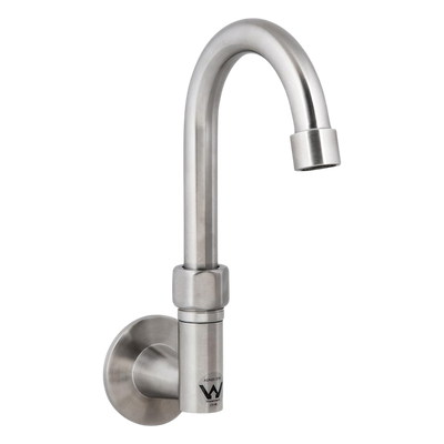 3monkeez Stainless Steel Wall Elbow with 7-inch Gooseneck Swivel Spout