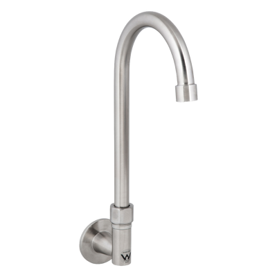3monkeez Stainless Steel Wall Elbow with 12-inch Gooseneck Swivel Spout