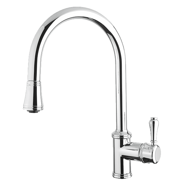 Armando Vicario Provincial Single Lever Kitchen Mixer with Pull Out Chrome Lead Free