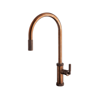 Armando Vicario Urban D Pull Out Kitchen Mixer Natural Brass Lead Free