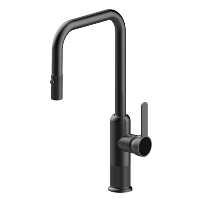 Armando Vicario Lumiere Pull Out Kitchen Mixer Dual Spray Black Brushed Nickel Lead Free
