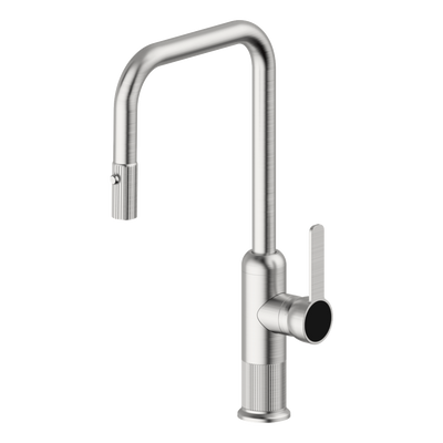 Armando Vicario Lumiere Pull Out Kitchen Mixer Dual Spray Brushed Nickel Lead Free