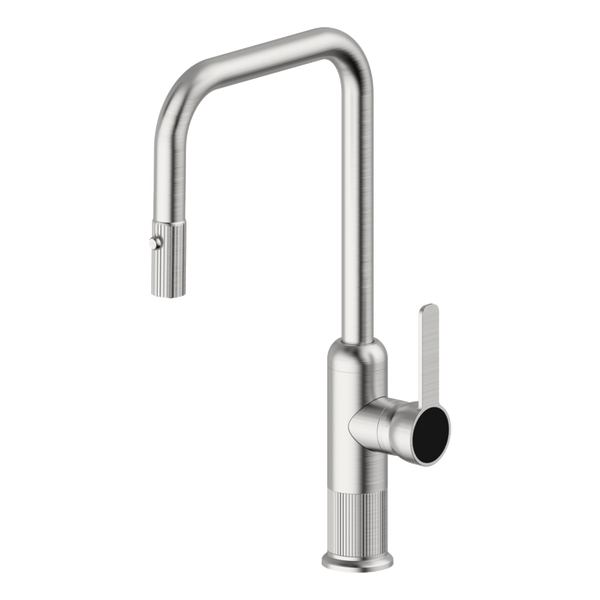 Armando Vicario Lumiere Pull Out Kitchen Mixer Dual Spray Brushed Nickel Lead Free