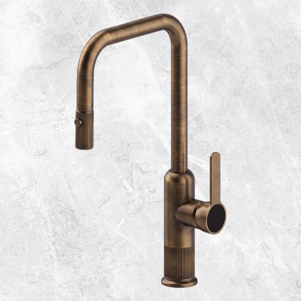 Armando Vicario Lumiere Pull Out Kitchen Mixer Dual Spray Tobacco Lead Free