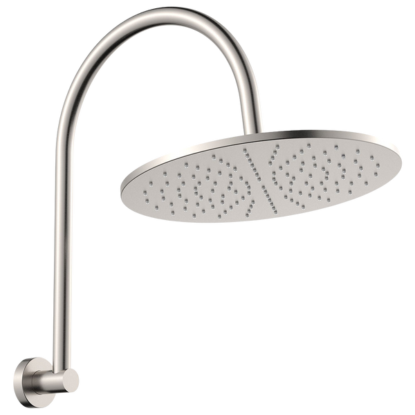 Fienza Empire Slim Curved Shower Arm Set Brushed Nickel