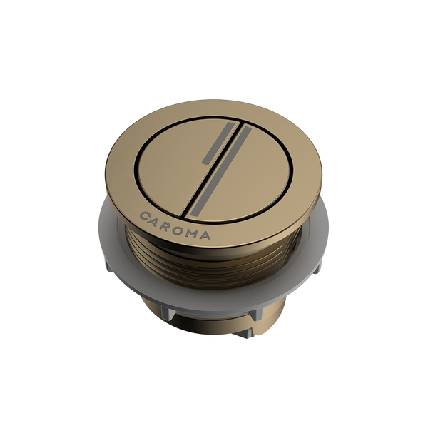Caroma Dual Flush Round Bezel & Button Brushed Brass