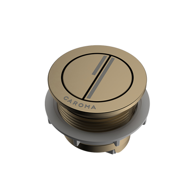 Caroma Dual Flush Round Bezel & Button Brushed Brass