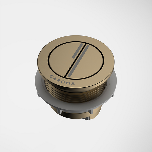 Caroma Dual Flush Round Bezel & Button Brushed Brass