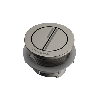 Caroma Dual Flush Round Bezel & Button Brushed Nickel