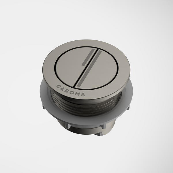 Caroma Dual Flush Round Bezel & Button Brushed Nickel
