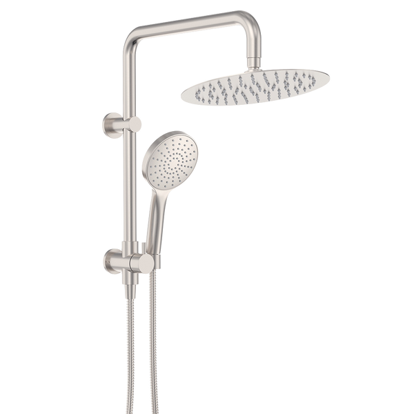 Fienza Kaya Twin Half-Rail Shower Brushed Nickel