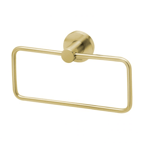 Radii Hand Towel Holder Round Plate Brushed Gold