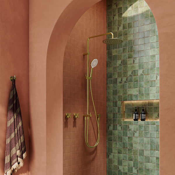Fienza Kaya Retrofit Twin Shower Urban Brass