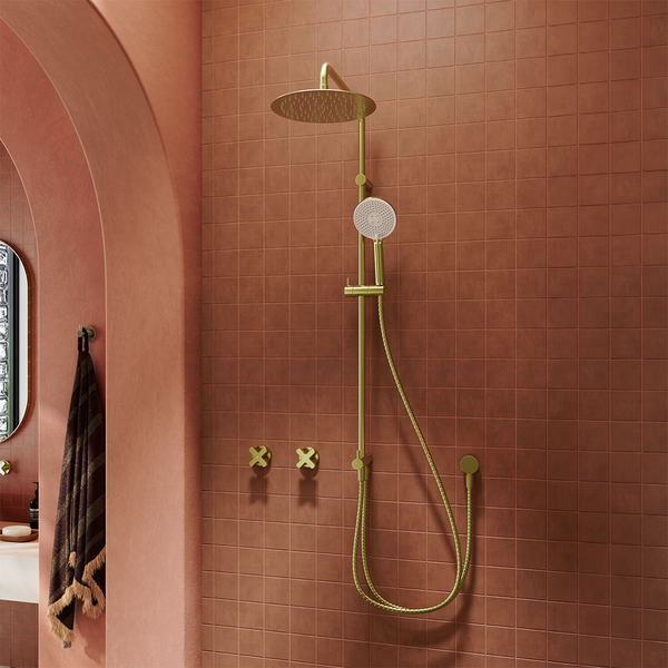 Fienza Kaya Retrofit Twin Shower Urban Brass