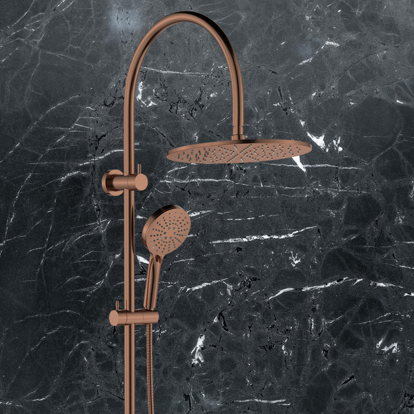 Fienza Empire Slim Curved Twin Shower Brushed Copper