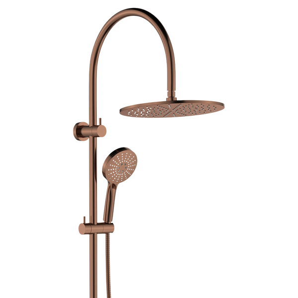 Fienza Empire Slim Curved Twin Shower Brushed Copper