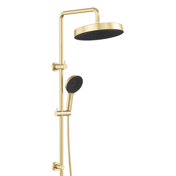 Fienza Kuro Twin Shower Round Head Urban Brass