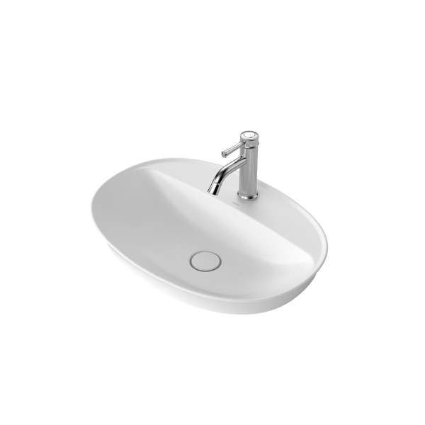 Caroma Riviere Inset Basin (1 Tap Hole) Matte White