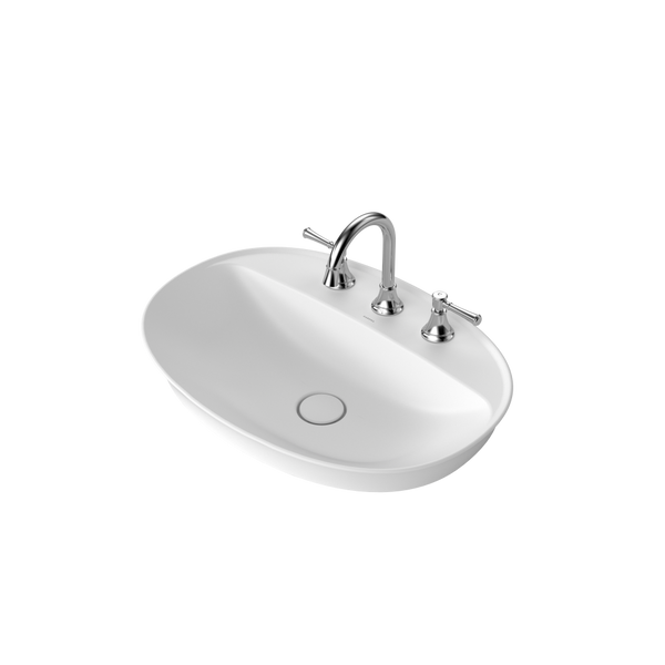 Caroma Riviere Inset Basin (3 Tap Holes) Matte White