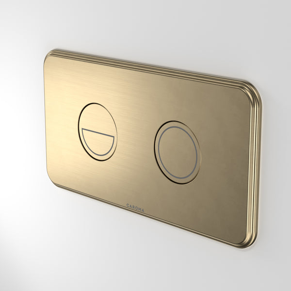 Caroma Riviere Invisi II Series Button Brushed Brass