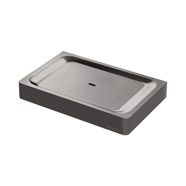 Phoenix Gloss Soap Dish Brushed Carbon
