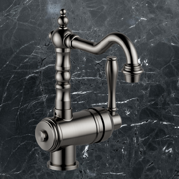 Armando Vicario Provincial Single Lever Basin Mixer Black Brushed Nickel Lead Free