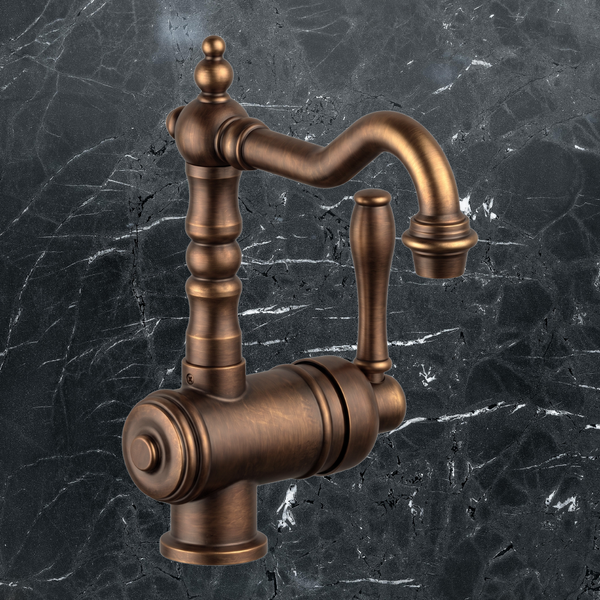Armando Vicario Provincial Single Lever Basin Mixer Natural Brass Lead Free