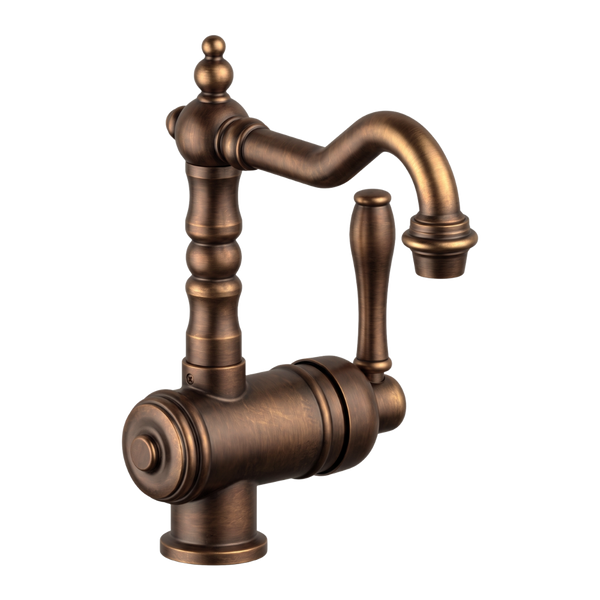 Armando Vicario Provincial Single Lever Basin Mixer Natural Brass Lead Free