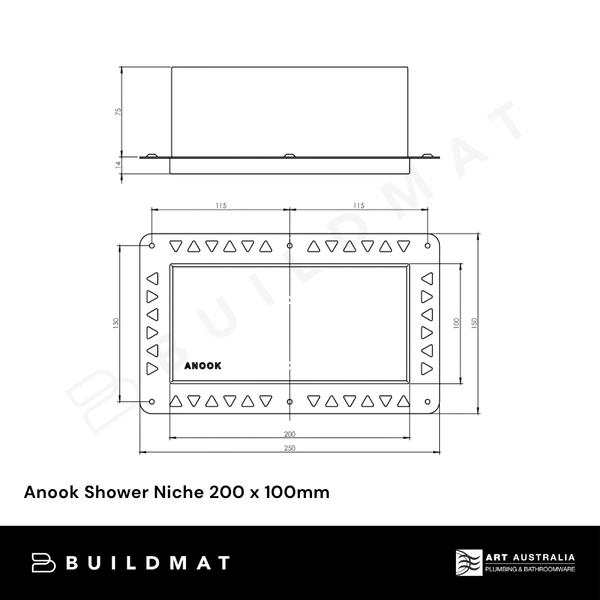 Art Australia Anook Shower Niche 200 x 100mm Appliance White