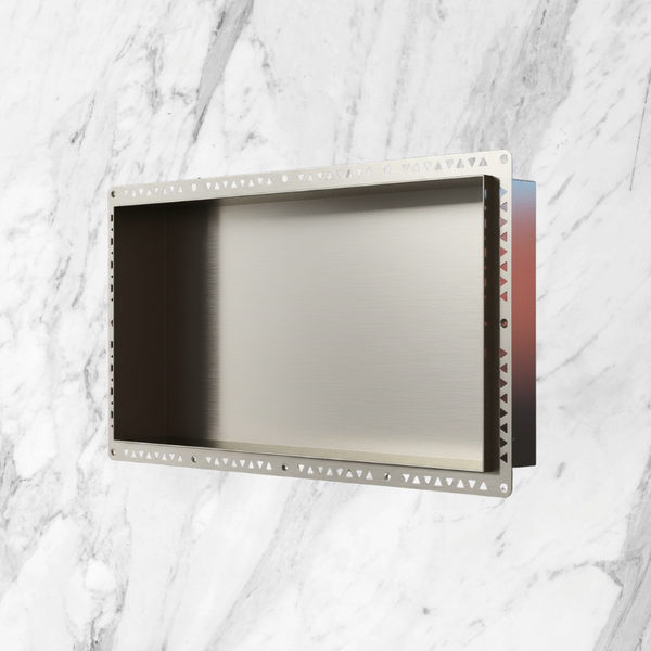 Art Australia Anook Shower Niche 600 x 300mm Brushed Nickel
