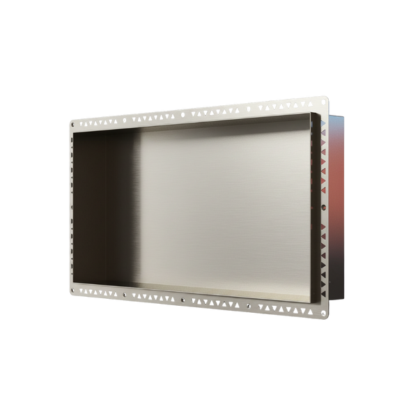 Art Australia Anook Shower Niche 600 x 300mm Brushed Nickel