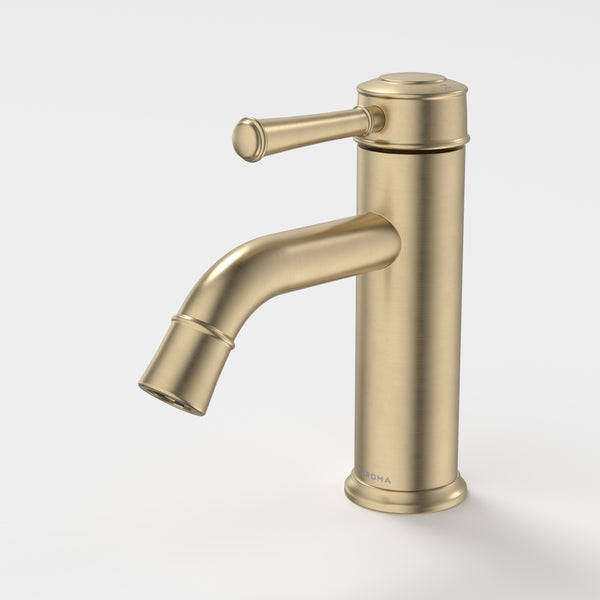 Caroma Riviere Basin Mixer Brushed Brass Lead Free