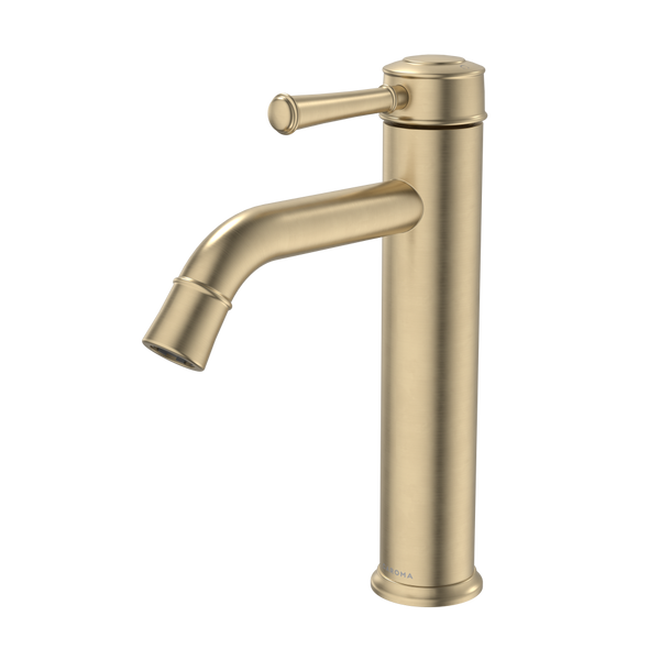 Caroma Riviere Mid Tower Basin Mixer Brushed Brass Lead Free