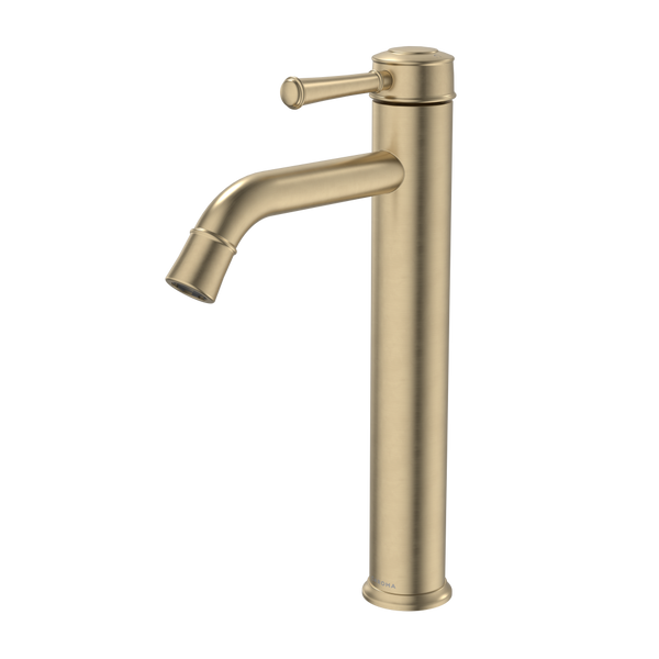 Caroma Riviere Tower Basin Mixer Brushed Brass Lead Free