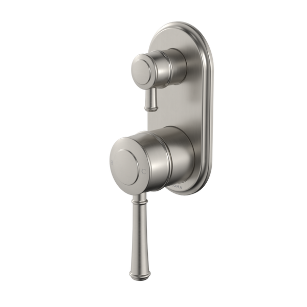 Caroma Riviere Bath/Shower Mixer With Diverter (Complete Kit) Brushed Nickel