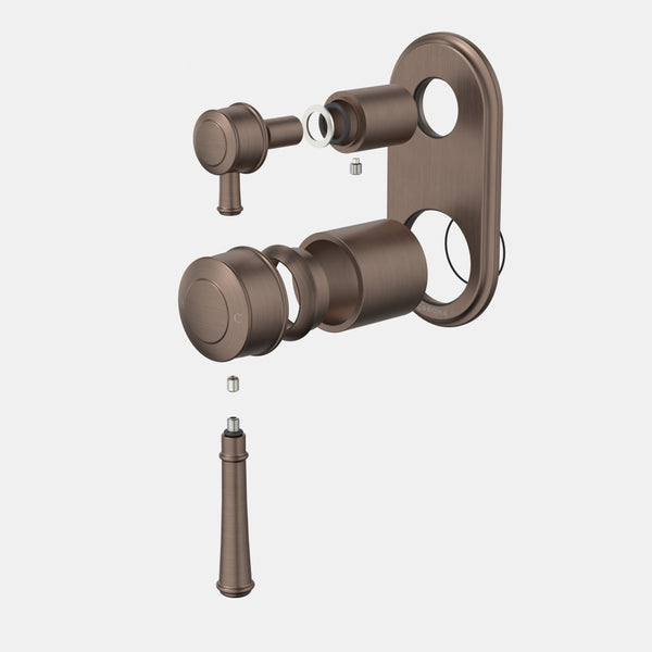 Caroma Riviere Bath/Shower Mixer With Diverter (Trim Kit Only) Brushed Bronze