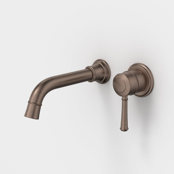 Caroma Riviere Wall Basin/Bath Mixer 175mm (Complete Kit) Brushed Bronze Lead Free