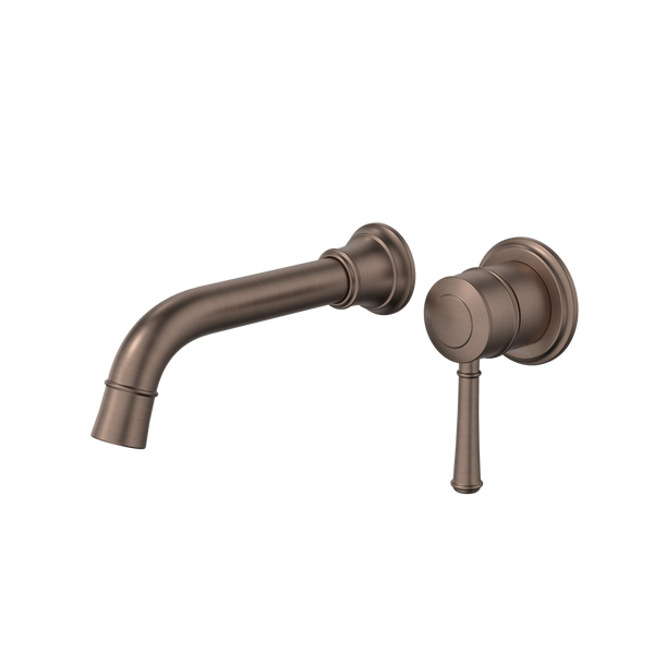 Caroma Riviere Wall Basin/Bath Mixer 175mm (Complete Kit) Brushed Bronze Lead Free