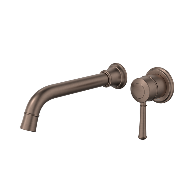 Caroma Riviere Wall Basin/Bath Mixer 210mm (Complete Kit) Brushed Bronze Lead Free