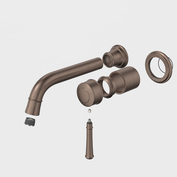 Caroma Riviere Wall Basin/Bath Mixer 175mm (Trim Kit Only) Brushed Bronze Lead Free