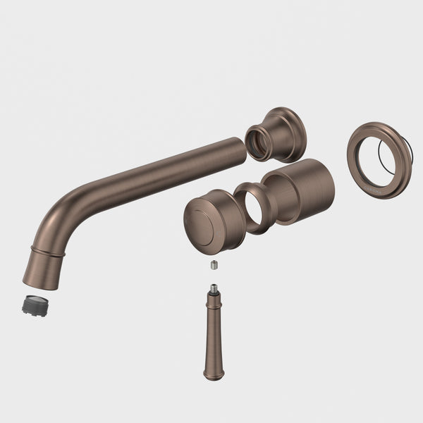 Caroma Riviere Wall Basin/Bath Mixer 210mm (Trim Kit Only) Brushed Bronze Lead Free