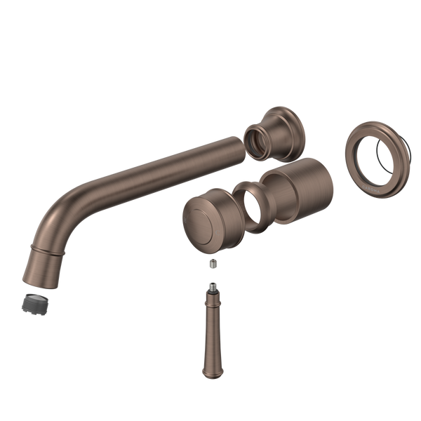 Caroma Riviere Wall Basin/Bath Mixer 210mm (Trim Kit Only) Brushed Bronze Lead Free