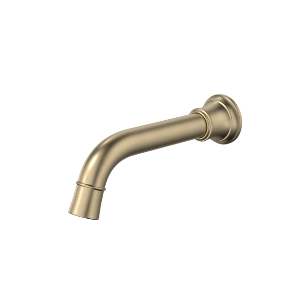 Caroma Riviere Wall Basin/Bath Outlet 175mm Brushed Brass Lead Free