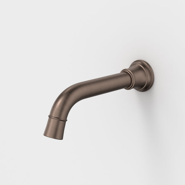 Caroma Riviere Wall Basin/Bath Outlet 175mm Brushed Bronze Lead Free