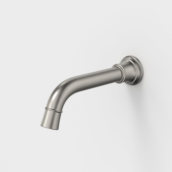 Caroma Riviere Wall Basin/Bath Outlet 175mm Brushed Nickel Lead Free