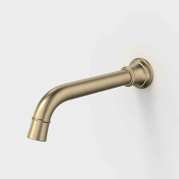 Caroma Riviere Wall Basin/Bath Outlet 210mm Brushed Brass Lead Free