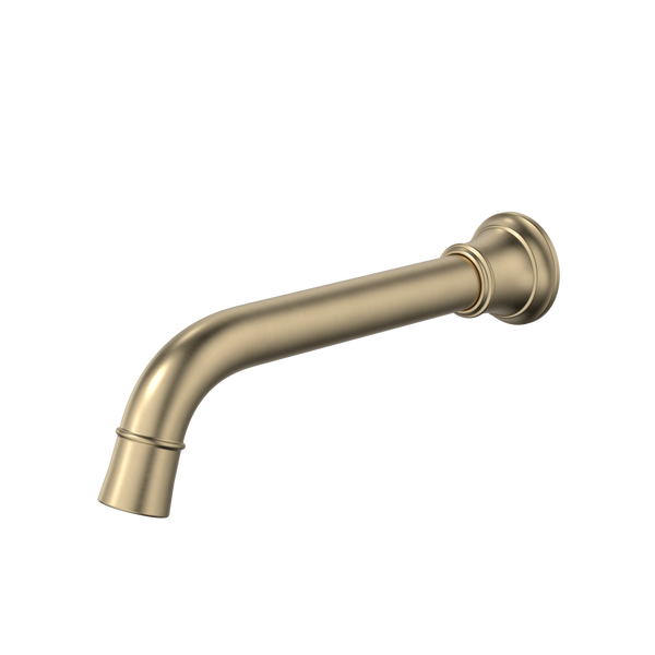 Caroma Riviere Wall Basin/Bath Outlet 210mm Brushed Brass Lead Free