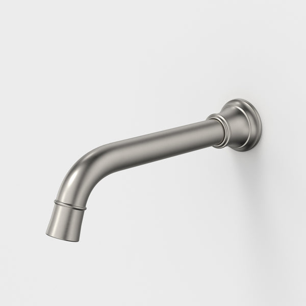 Caroma Riviere Wall Basin/Bath Outlet 210mm Brushed Nickel Lead Free