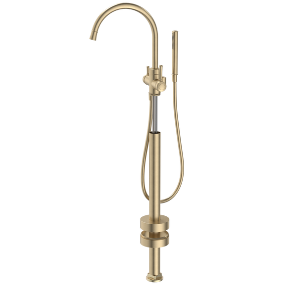 Caroma Riviere Freestanding Bath Filler With Handshower (Trim Kit Only) Brushed Brass